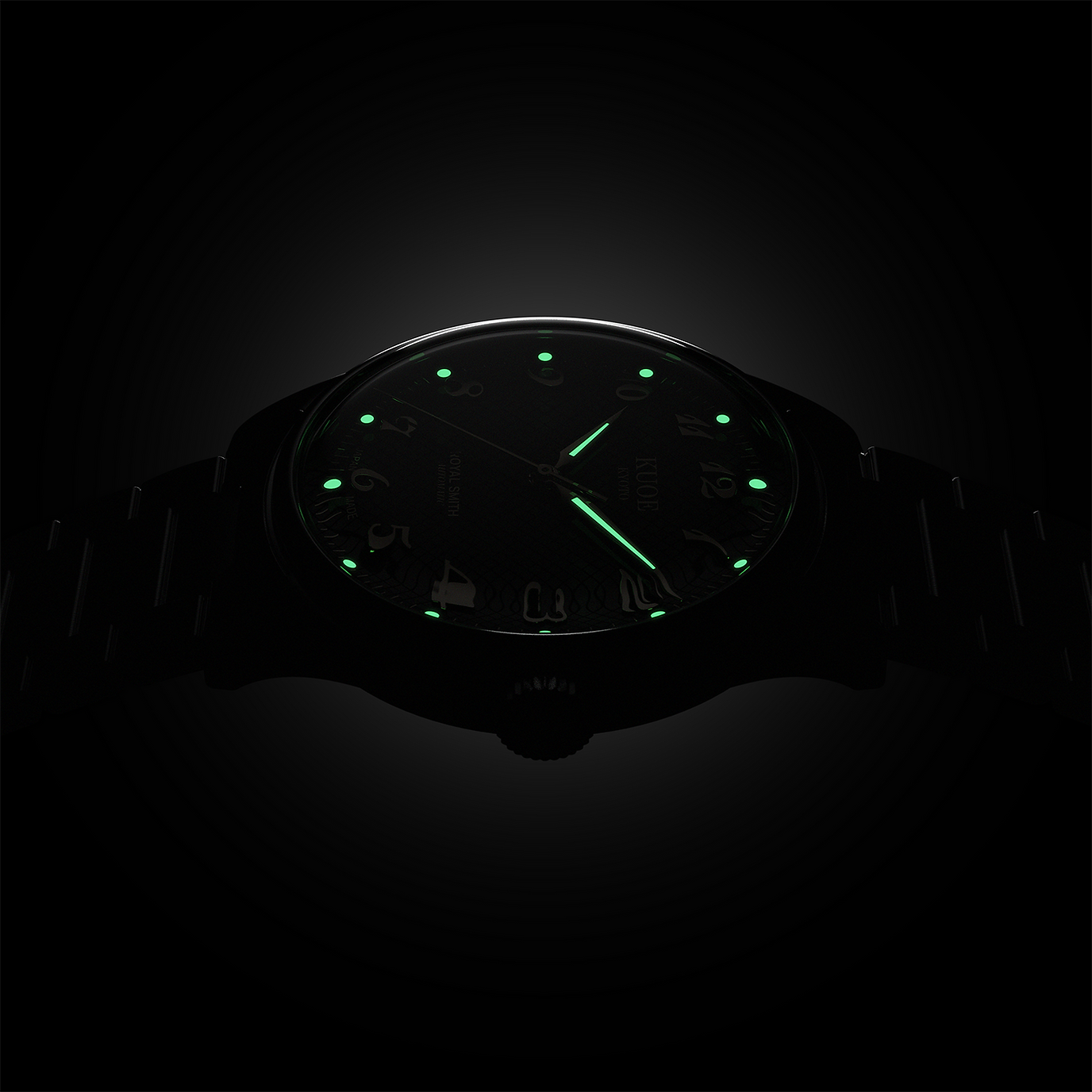 ROYAL SMITH 90-006 Breguet Numerals Silver Case Green Dial