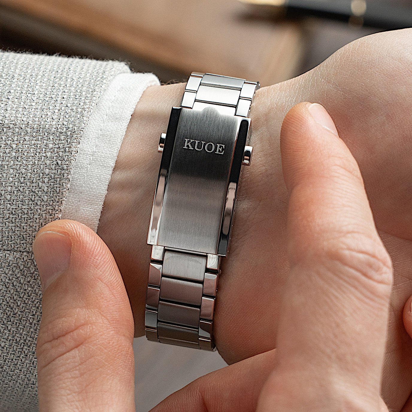 ROYAL SMITH 90-006 Breguet Numerals Silver Case Green Dial