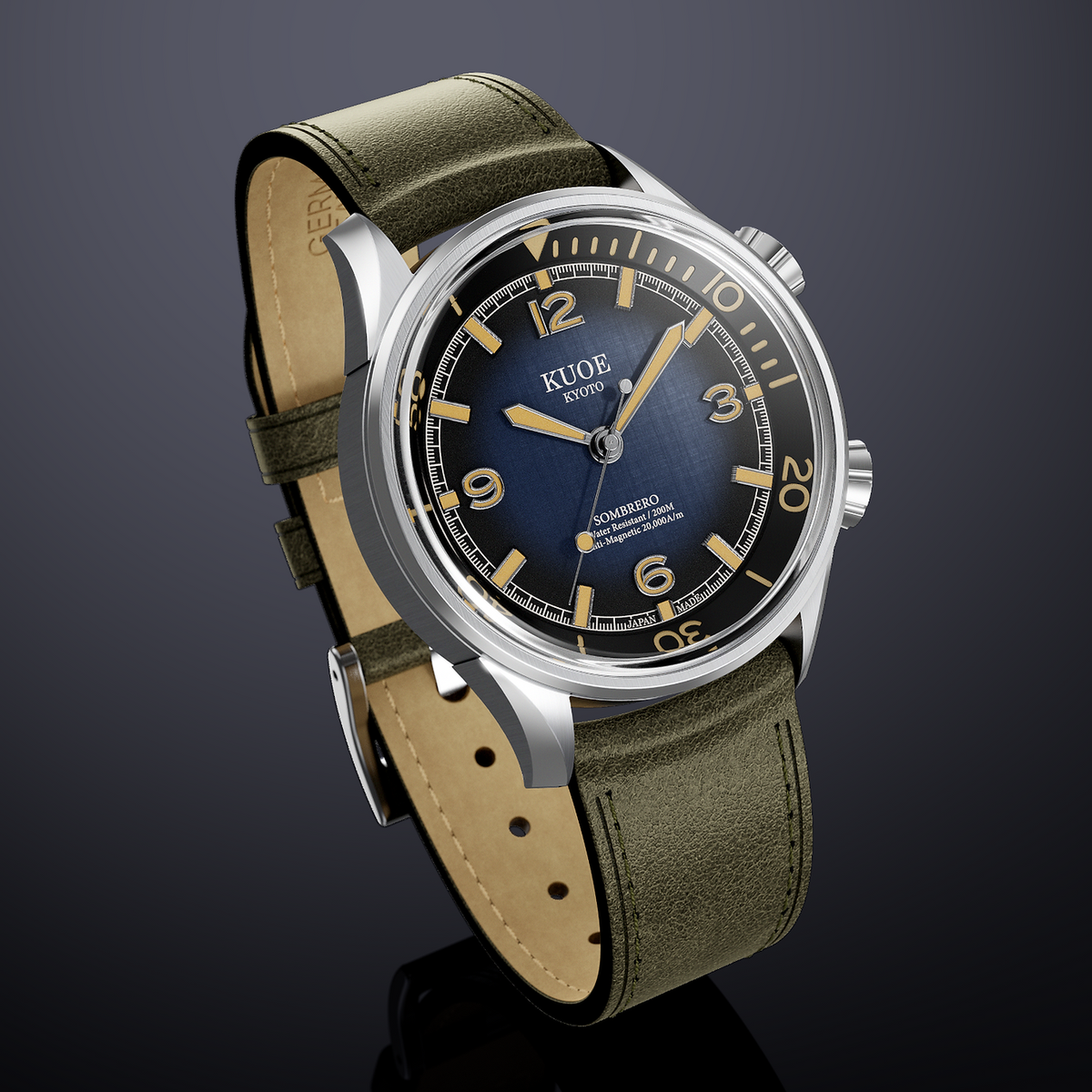 SOMBRERO 90-011, Gradient Navy, Linen Textured Dial