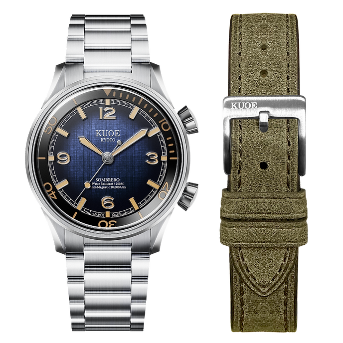 SOMBRERO 90-011, Gradient Navy, Linen Textured Dial