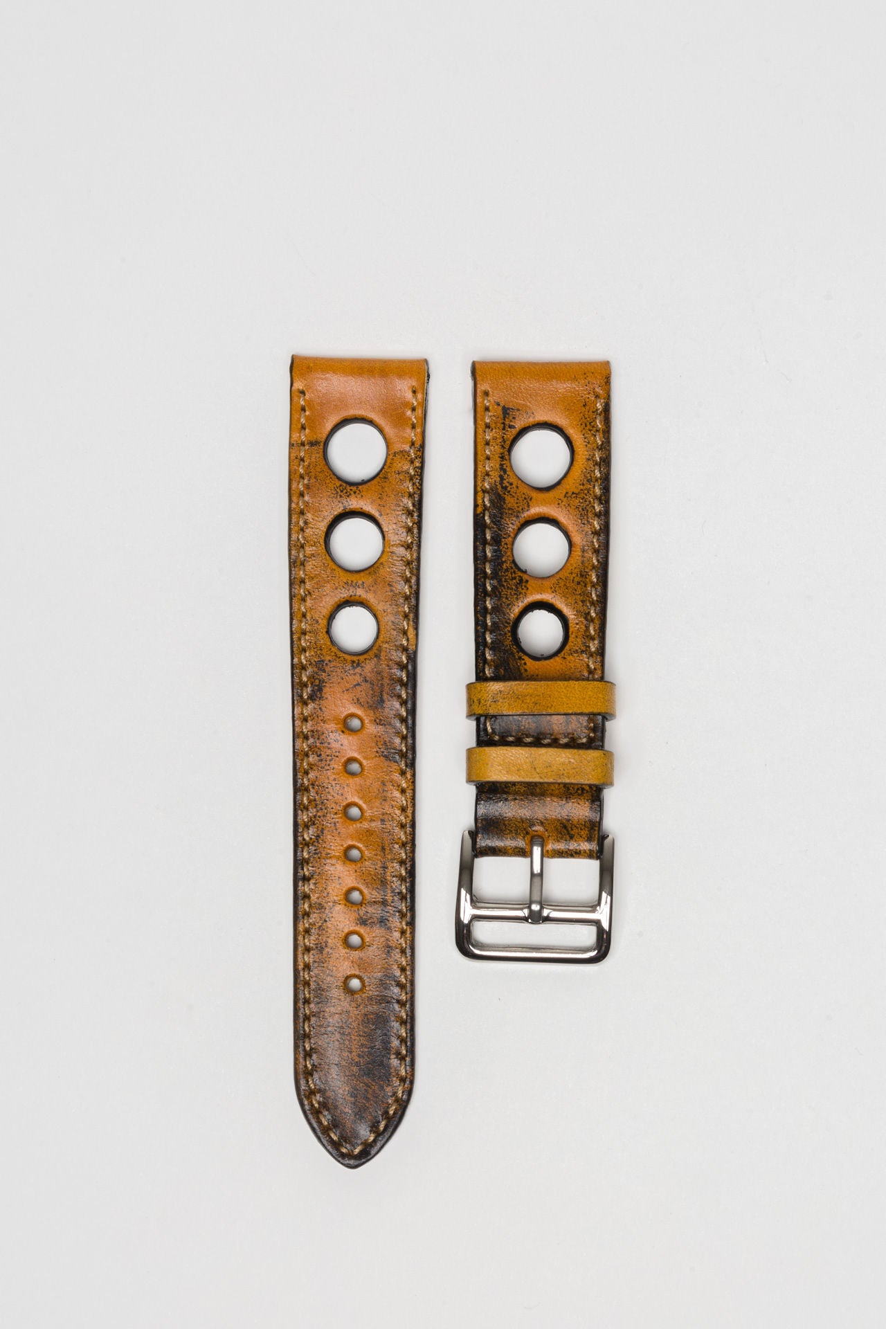 Giallo Yellow Big Holes Rally Strap