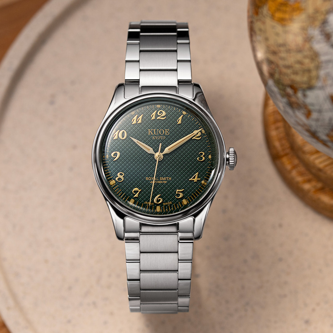 ROYAL SMITH 90-006 Breguet Numerals Silver Case Green Dial