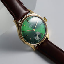 OLD SMITH 90-001 Green Dial with Stick Indexes Brown Leather Strap