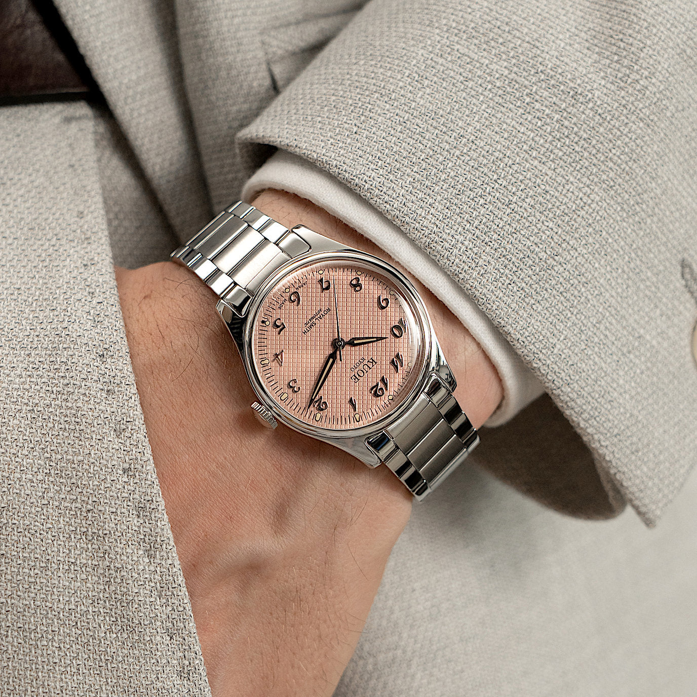 ROYAL SMITH 90-006 Breguet Numerals Silver Case Pink Dial