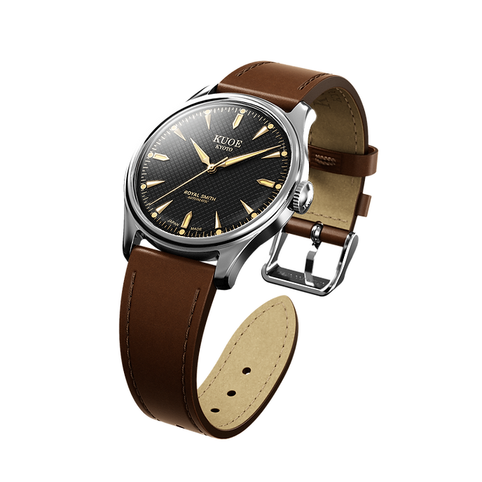 ROYAL SMITH 90-006 Large - 39mm Silver Case Black Dial