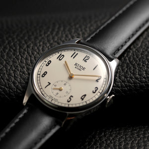 OLD SMITH 90-001 Arabic Numeral Dial with Smooth Black Leather Strap