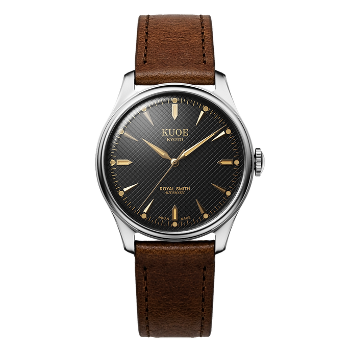 ROYAL SMITH 90-006 Large - 39mm Silver Case Black Dial