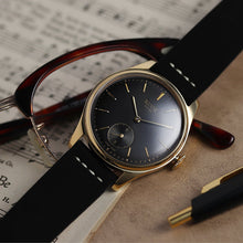 OLD SMITH 90-001 Black dial with Suede Black Leather Strap