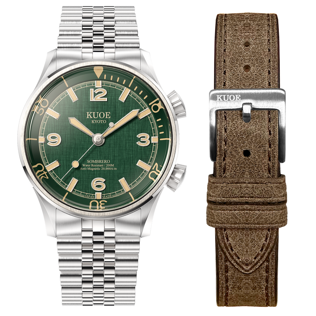 SOMBRERO 90-011, Green Linen Textured Dial