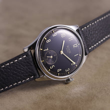 OLD SMITH 90-001 Arabic Numerals Black with Black Leather Strap