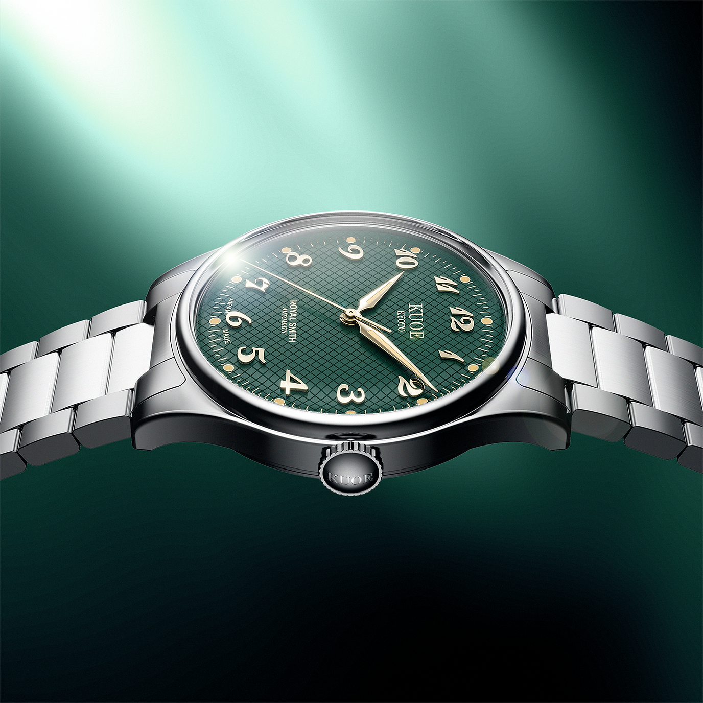 ROYAL SMITH 90-006 Breguet Numerals Silver Case Green Dial