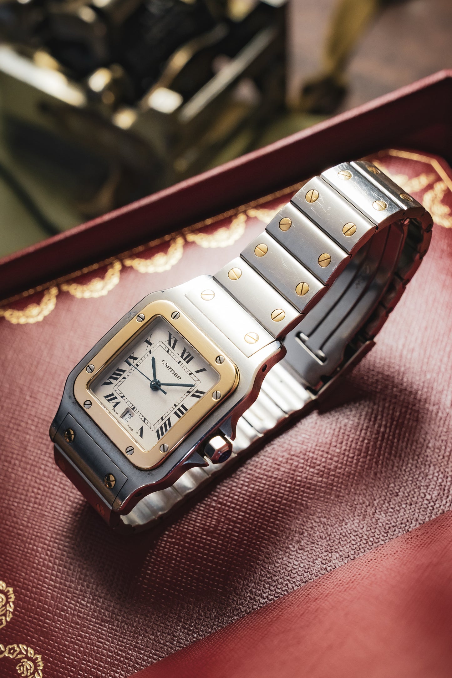 Cartier Santos Galbée médio aço/ouro