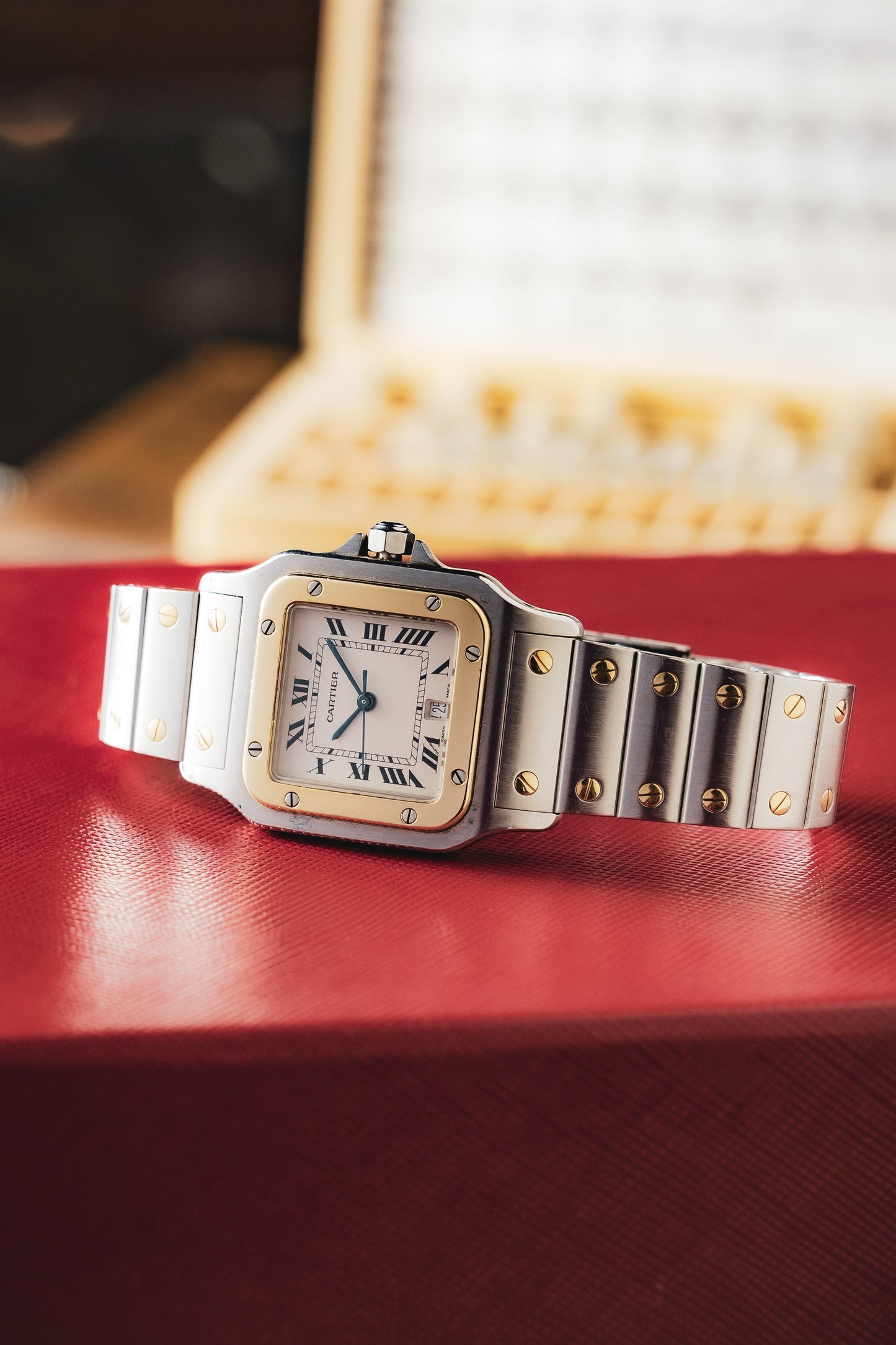 Cartier Santos Galbée médio aço/ouro