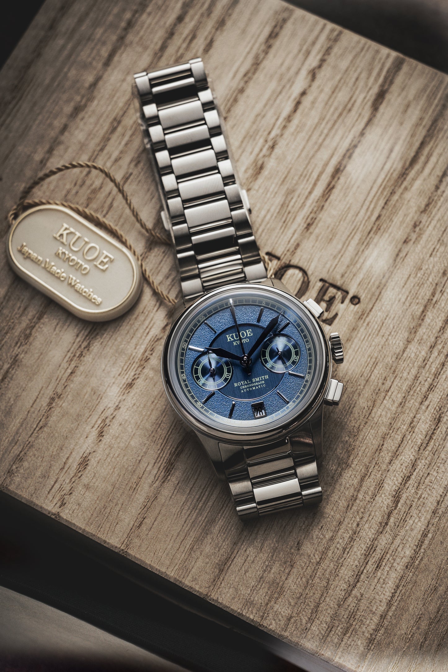 ROYAL SMITH 90-012 Automatic Chronograph, Navy with Stick Indexes