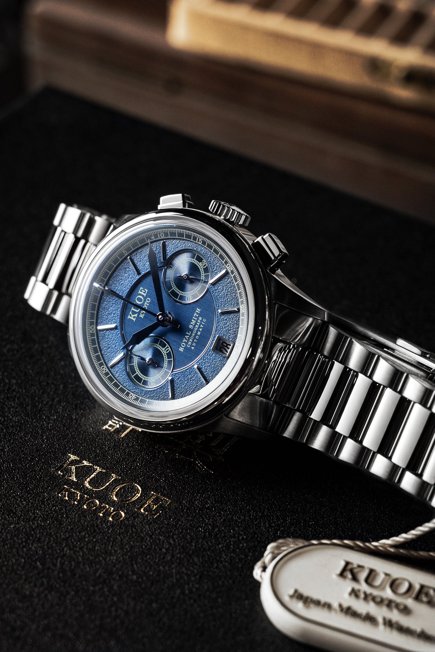 ROYAL SMITH 90-012 Automatic Chronograph, Navy with Stick Indexes