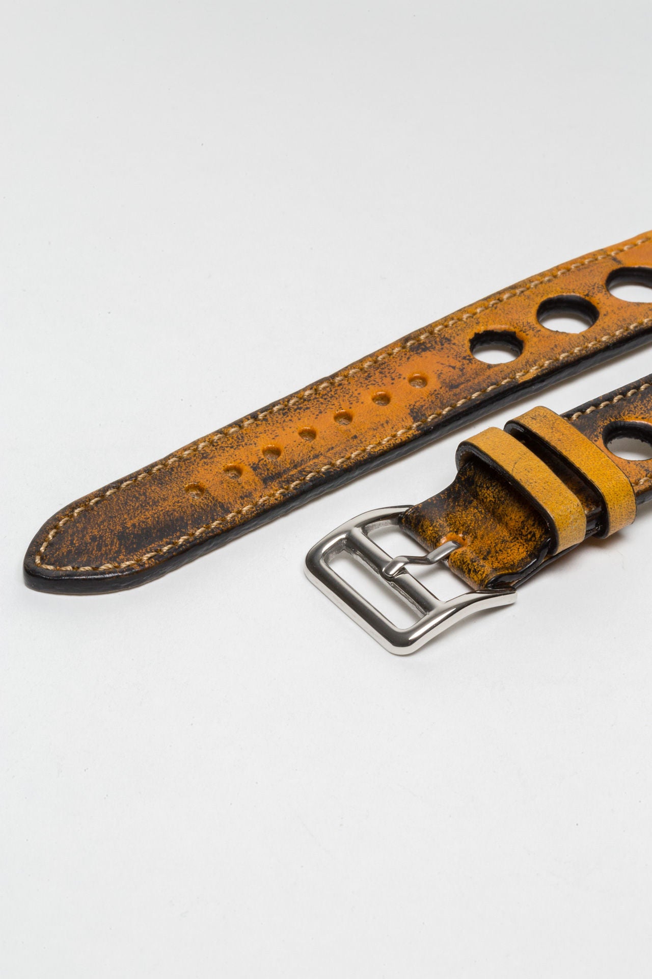 Giallo Yellow Big Holes Rally Strap