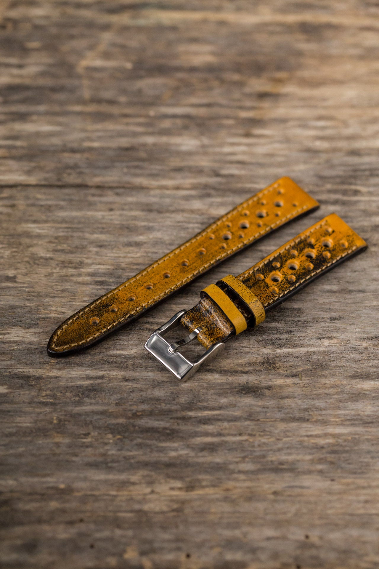 Giallo Yellow Big Holes Rally Strap