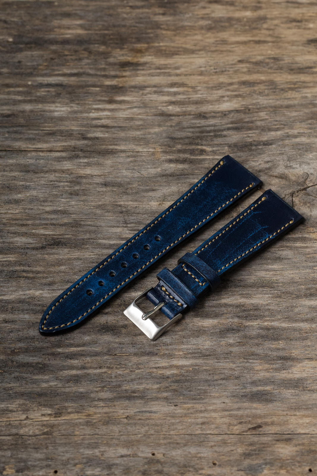 Aged Denim Blue Classic Cut Strap