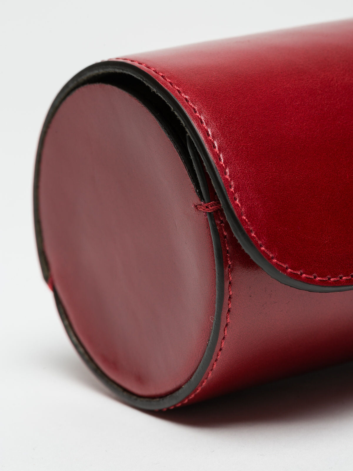 Premium Watch Roll in Cherry Red Leather