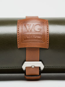 Premium Watch Roll in Royal Green Leather