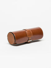 Premium Watch Roll in Caramel Brown Leather