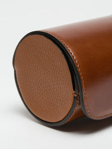 Premium Watch Roll in Caramel Brown Leather